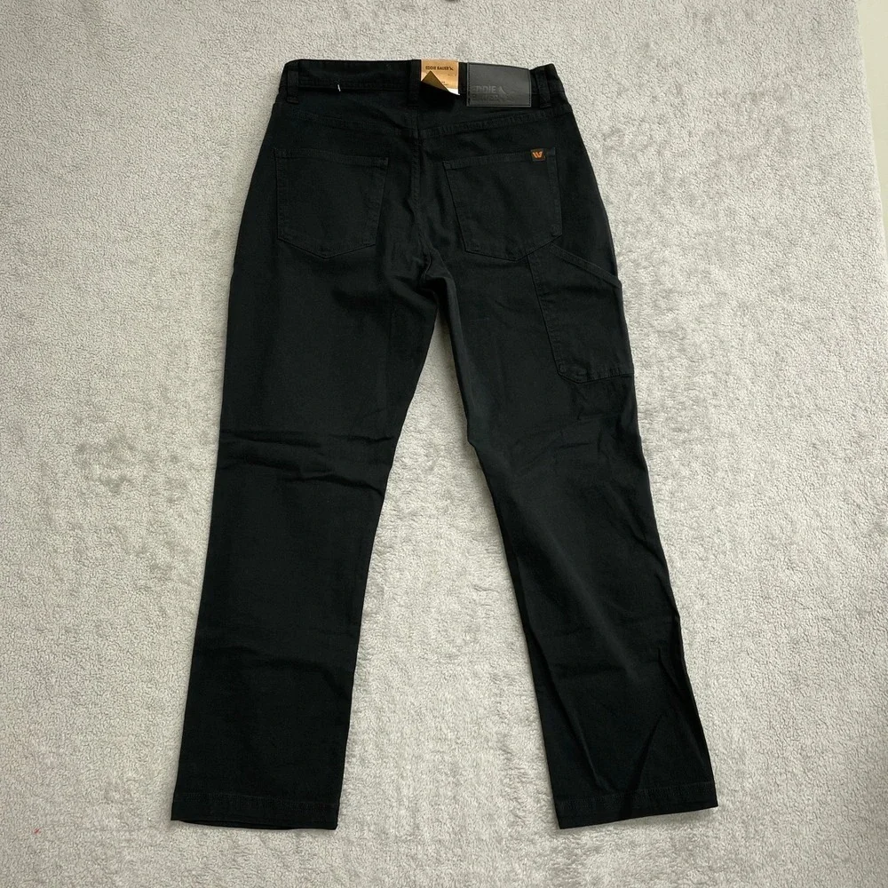 NEW Eddie Bauer Men's Size 38x29 Black Canvas Utility Pants Stretch Durable